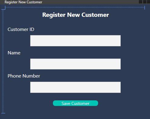 Customer Registration Form