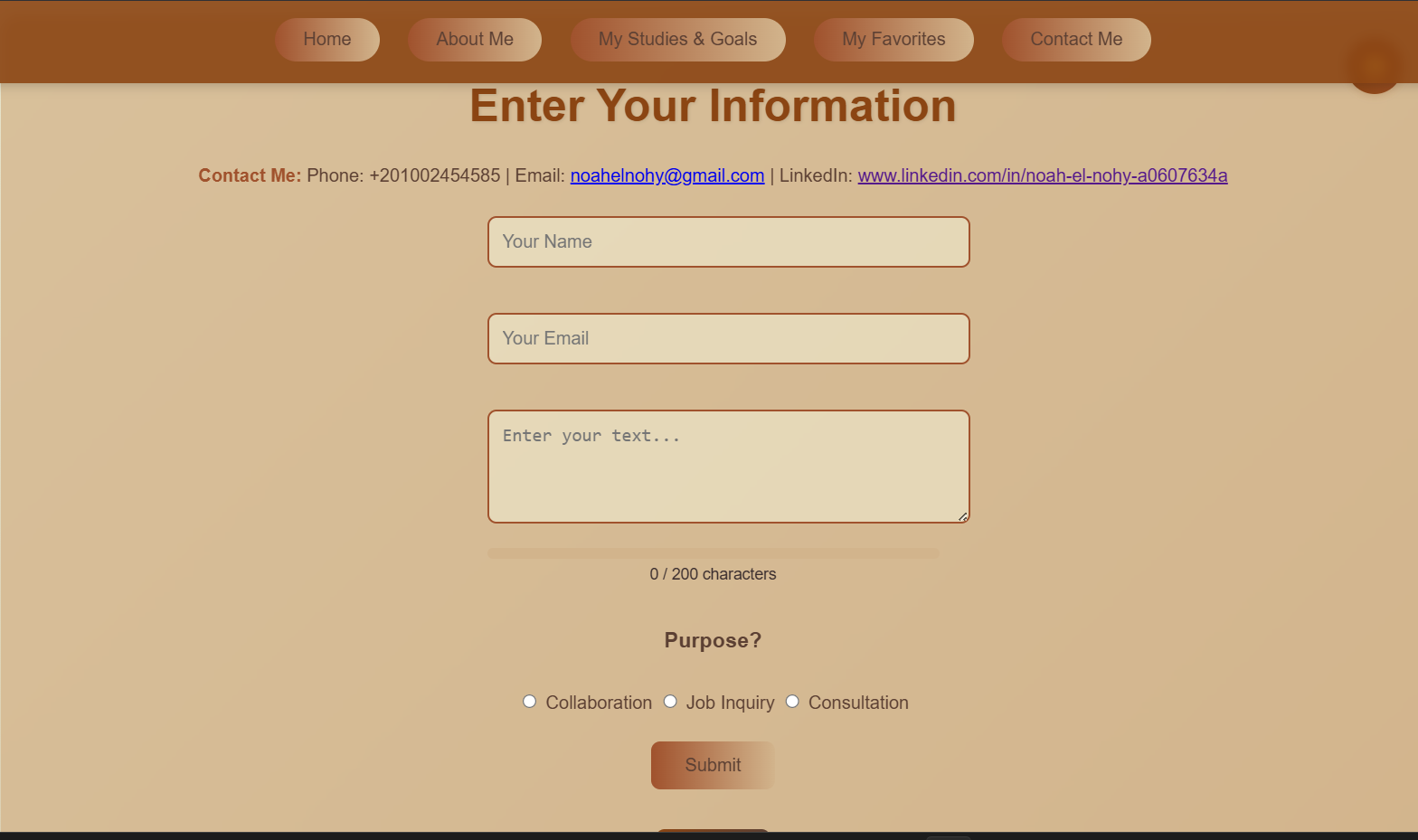 Personal Website Screenshot