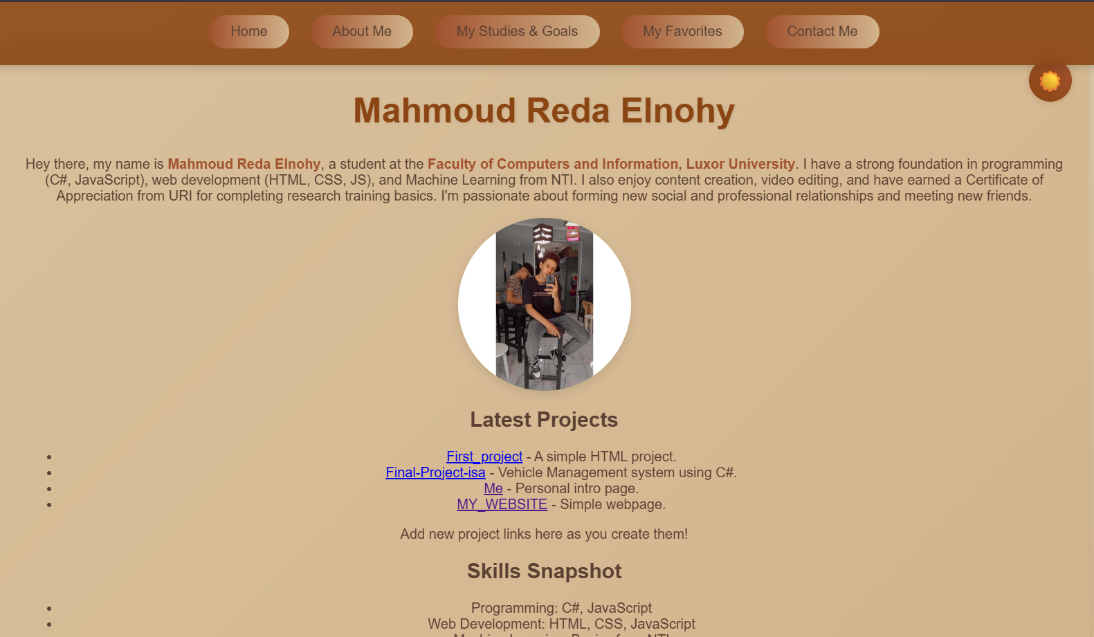 Personal Website Screenshot